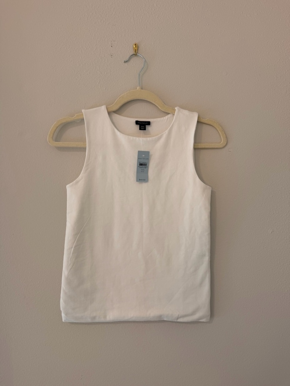 Ann Taylor White Sleeveless Tank Top